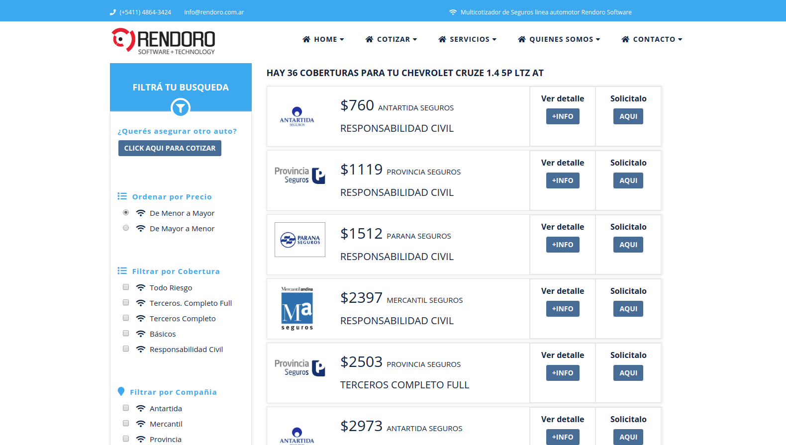 Rendoro Software desarrolla sistemas cotizadores para Brokers de seguros y software de gestión para empresas aseguradoras Rendoro Software desarrolla sistemas cotizadores para Brokers de seguros y software de gestión para empresas aseguradoras